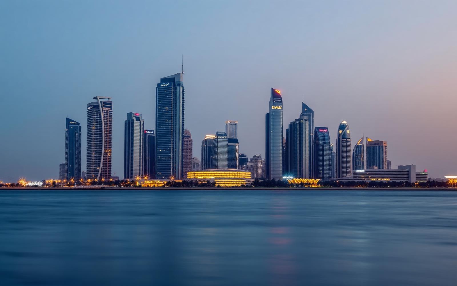 Dubai skyline at blue hour